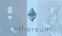 Logotipo de Ethereum con retratos de Charles Babbage y Ada Lovelace
